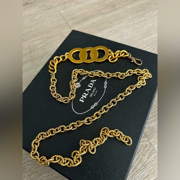 CELINE PARIS RUNWAY LOGO CHUNKY ADJUSTABLE  CHAIN BELT- UPDATED PICS - Picture 8 of 11